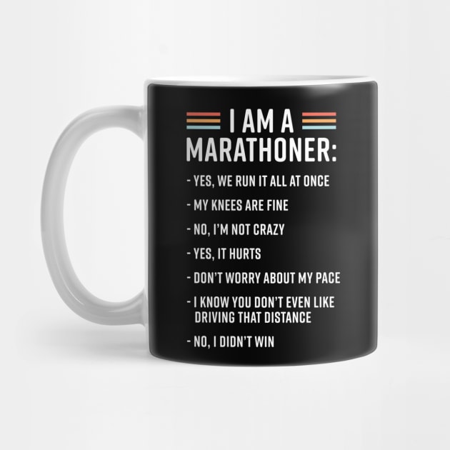 Funny Running Marathon Runner Coach I Am A Marathoner by PodDesignShop